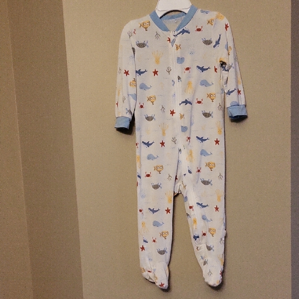 Milkberry footed sleeper/footie with sea life print